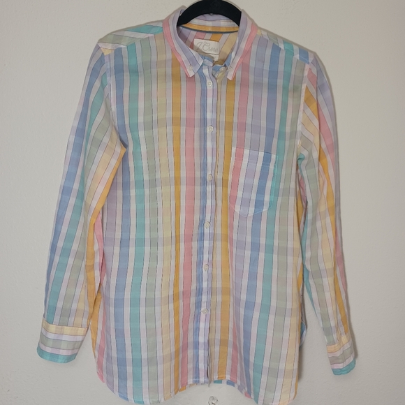 J Crew Classic-fit shirt in rainbow crinkle gingham - Picture 4 of 10